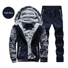 Load image into Gallery viewer, Winter Men Hooded Coat 2019 Thick Warm Jackets Parka Men Windbreaker Two Pieces Coat +Pant Casual Camouflage Tracksuit Man Hoody