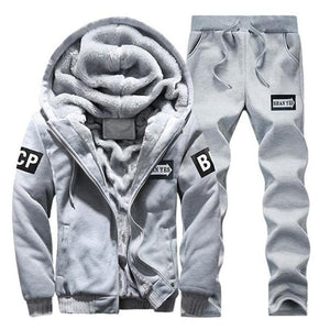 Winter Men Hooded Coat 2019 Thick Warm Jackets Parka Men Windbreaker Two Pieces Coat +Pant Casual Camouflage Tracksuit Man Hoody