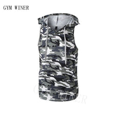 Load image into Gallery viewer, 2019 New Cotton High Quality Camou tops Gyms Camouflage hooded tank  Mans Fitness Bodybuilding Gyms  Runners Camouflage Clothing