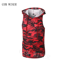 Load image into Gallery viewer, 2019 New Cotton High Quality Camou tops Gyms Camouflage hooded tank  Mans Fitness Bodybuilding Gyms  Runners Camouflage Clothing