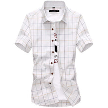 Load image into Gallery viewer, Plaid shirts Men 2019 New Fashion 100% Cotton Short Sleeved Summer Casual Men Shirt  camisa masculina Mens Dress Shirts