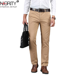 NIGRITY 2019 Men Pants Casual High Quality Classics Fashion Male Trousers Business Formal Full Length Mens Pants