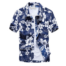 Load image into Gallery viewer, Pink Hawaiian Beach Short Sleeve Shirt Men 2019 Summer Fashion Palm Tree Print Tropical Aloha Shirts Mens Party Holiday Chemise