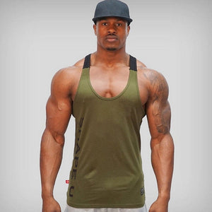 Solid Gym Men Stringer Tank Top Bodybuilding Fitness Singlets Muscle Vest Tee