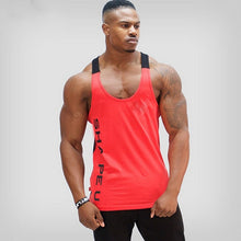 Load image into Gallery viewer, Solid Gym Men Stringer Tank Top Bodybuilding Fitness Singlets Muscle Vest Tee