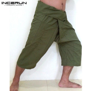 2019 New Fashion Pants Men Massage Thai Fisherman Pants Casual Wide Leg Calf-length Pockets Cool Men Women Plus Size S-5XL