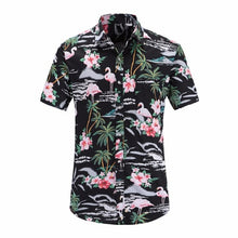 Load image into Gallery viewer, 2019 New Summer Mens Short Sleeve Beach Hawaiian Shirts Cotton Casual Floral Shirts Regular Plus Size 3XL Mens clothing Fashion