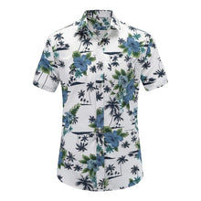 Load image into Gallery viewer, 2019 New Summer Mens Short Sleeve Beach Hawaiian Shirts Cotton Casual Floral Shirts Regular Plus Size 3XL Mens clothing Fashion