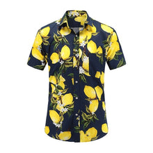 Load image into Gallery viewer, 2019 New Summer Mens Short Sleeve Beach Hawaiian Shirts Cotton Casual Floral Shirts Regular Plus Size 3XL Mens clothing Fashion