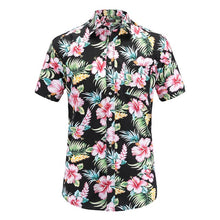 Load image into Gallery viewer, 2019 New Summer Mens Short Sleeve Beach Hawaiian Shirts Cotton Casual Floral Shirts Regular Plus Size 3XL Mens clothing Fashion