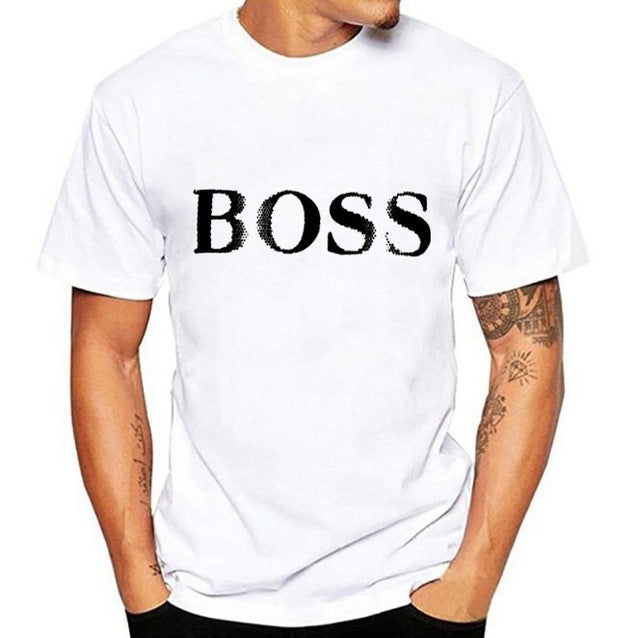 Fashion summer T-shirts with round collars and short sleeves in Europe and the United States BOSS printed T-shirts men's trend