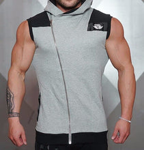 Load image into Gallery viewer, 2019 New Shark Bay Brand Gyms Brand Hooded cap vest bodybuilding clothing and fitness mens undershirt Hooded cap Tank Tops Tops