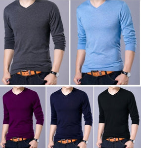 2018 Autumn Winter Fashion Men Sweater Solid V-neck Mens Knitted Sweaters Thin Tops Cashmere Wool Male Sweaters and Pullovers