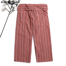 Load image into Gallery viewer, INCERUN 2019 Men Thai Fisherman Pants Striped Cotton Joggers Loose Casual Yoga-pants Workout Pockets Wide Leg Trousers Men S-5XL