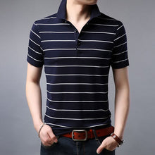 Load image into Gallery viewer, 2019 New Fashion Brand Summer Polo Shirt Men Top Grade Striped Slim Fit Short Sleeve Boyfriend Gift Polos Casual Men Clothes