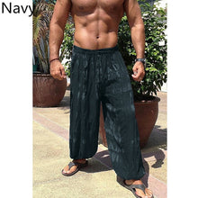 Load image into Gallery viewer, Retro  S-5XL Men Wide Legs Baggy Pants Loose Fitness Joggers Tie Dye Elastic Waist Beach Hawaii Vacation Plus Size Summer