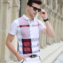 Load image into Gallery viewer, Men Polo Shirt Hot Sale New plaid 2019 Summer Fashion classic casual tops Short Sleeves Famous Brand Cotton Skull High quality