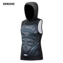 Load image into Gallery viewer, Superhero 3D printing bodybuilding stringer tank top men High elasticity fitness vest muscle guys sleeveless hoodies vest