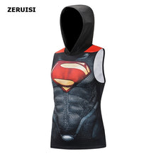 Load image into Gallery viewer, Superhero 3D printing bodybuilding stringer tank top men High elasticity fitness vest muscle guys sleeveless hoodies vest