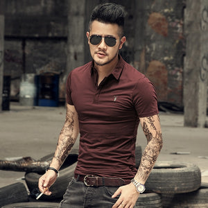 Brand Mens Business Polo Shirts Men Desiger Polos Men Cotton Short Sleeve shirt Clothes Summer Polos Solid