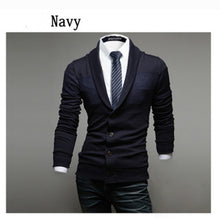 Load image into Gallery viewer, ZOGAA Men&#39;s Casual Sweater Slim Lapel Knit Cardigan Buttons Mens Undershirts Knitwear Sweaters Long Sleeve Cardigans