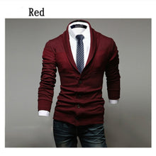 Load image into Gallery viewer, ZOGAA Men&#39;s Casual Sweater Slim Lapel Knit Cardigan Buttons Mens Undershirts Knitwear Sweaters Long Sleeve Cardigans