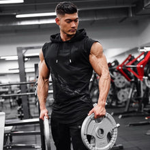 Load image into Gallery viewer, 2019 New Brand Stretchy Sleeveless Shirt Casual Fashion Hooded Gyms Tank Top Men bodybuilding Fitness Clothing