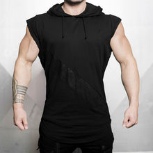 Load image into Gallery viewer, 2019 New Brand Stretchy Sleeveless Shirt Casual Fashion Hooded Gyms Tank Top Men bodybuilding Fitness Clothing