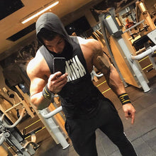 Load image into Gallery viewer, Men Bodybuilding Tank top Summer Gyms Fitness Workout Sleeveless Sweatshirt Cotton Hooded Vest Male Casual Crossfit Clothing