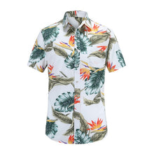 Load image into Gallery viewer, 2019 New Summer Mens Short Sleeve Beach Hawaiian Shirts Cotton Casual Floral Shirts Regular Plus Size 3XL Mens clothing Fashion