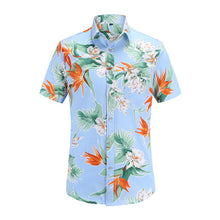 Load image into Gallery viewer, 2019 New Summer Mens Short Sleeve Beach Hawaiian Shirts Cotton Casual Floral Shirts Regular Plus Size 3XL Mens clothing Fashion