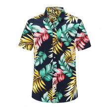 Load image into Gallery viewer, 2019 New Summer Mens Short Sleeve Beach Hawaiian Shirts Cotton Casual Floral Shirts Regular Plus Size 3XL Mens clothing Fashion