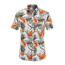 Load image into Gallery viewer, 2019 New Summer Mens Short Sleeve Beach Hawaiian Shirts Cotton Casual Floral Shirts Regular Plus Size 3XL Mens clothing Fashion