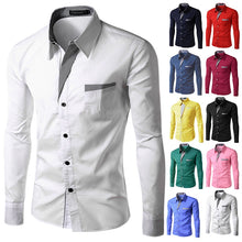 Load image into Gallery viewer, TUNEVUSE Mens shirts Camisa Masculina Long Sleeve Shirt Men Korean Slim Design Formal Casual Male Dress Shirt Size M-4XL 8012