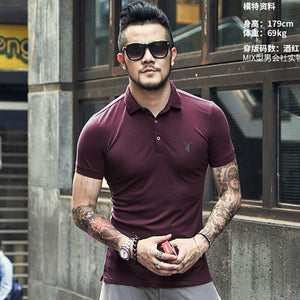 2019 New Brand Business Polo Shirt Men Casual Hombre Embroidery Cotton Short Sleeve Tops Tees Solid Slim Homme