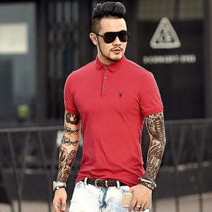 2019 New Brand Business Polo Shirt Men Casual Hombre Embroidery Cotton Short Sleeve Tops Tees Solid Slim Homme