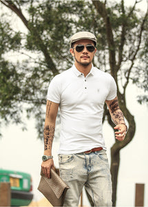 2019 New Brand Business Polo Shirt Men Casual Hombre Embroidery Cotton Short Sleeve Tops Tees Solid Slim Homme