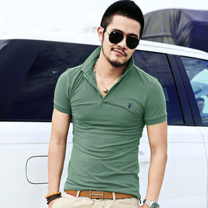 2019 New Brand Business Polo Shirt Men Casual Hombre Embroidery Cotton Short Sleeve Tops Tees Solid Slim Homme