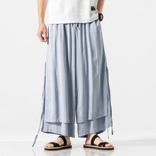 Load image into Gallery viewer, MRDONOO Cotton Linen Lightweight Thin Men&#39;s Trousers Chinese Style Loose Wide Leg Full Length Pants Casual Cross-Pants QT713-K68