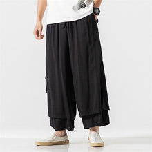 Load image into Gallery viewer, MRDONOO Cotton Linen Lightweight Thin Men&#39;s Trousers Chinese Style Loose Wide Leg Full Length Pants Casual Cross-Pants QT713-K68