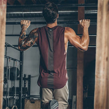 Load image into Gallery viewer, 2019 Summer Newest Brand Mens Curved Hem Patchwork Gyms Stringers Vest Bodybuilding Clothing Fitness Man Tanks Tops