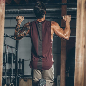 2019 Summer Newest Brand Mens Curved Hem Patchwork Gyms Stringers Vest Bodybuilding Clothing Fitness Man Tanks Tops