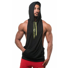 Load image into Gallery viewer, 2019 Summer Mesh Breathable Brand Mens Print Gyms Stringers Vest Bodybuilding Clothing Fitness Man Hooded Tanks Tops