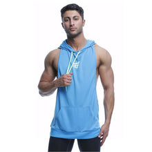 Load image into Gallery viewer, 2019 Summer Mesh Breathable Brand Mens Print Gyms Stringers Vest Bodybuilding Clothing Fitness Man Hooded Tanks Tops