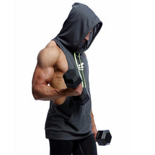 Load image into Gallery viewer, 2019 Summer Mesh Breathable Brand Mens Print Gyms Stringers Vest Bodybuilding Clothing Fitness Man Hooded Tanks Tops