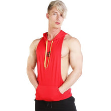 Load image into Gallery viewer, 2019 Summer Mesh Breathable Brand Mens Print Gyms Stringers Vest Bodybuilding Clothing Fitness Man Hooded Tanks Tops