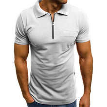 Load image into Gallery viewer, Men Polo Shirts Short Sleeve 2019 Summer Basic Casual Zipper Lapel Polo Shirt Pure color Everyday Polo Shirt Men 3XL