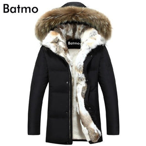 Batmo 2019 winter High Quality duck down jacket men coat parkas thick Liner male Warm Clothes Rabbit fur collar ,PLUS-SIZE 828