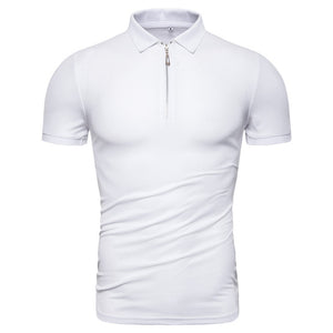 Dropshipping Brand Quality 100% Cotton Polos Men Solid Slim Fit Stand Collar Short Sleeve Polo Shirt Men Fashion Clothes