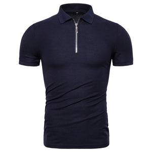 Dropshipping Brand Quality 100% Cotton Polos Men Solid Slim Fit Stand Collar Short Sleeve Polo Shirt Men Fashion Clothes